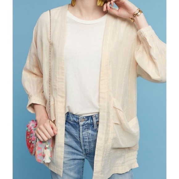 Anthropologie Tops - ANTHROPOLOGIE Daybreak Kimono Cardigan Gold {F34}